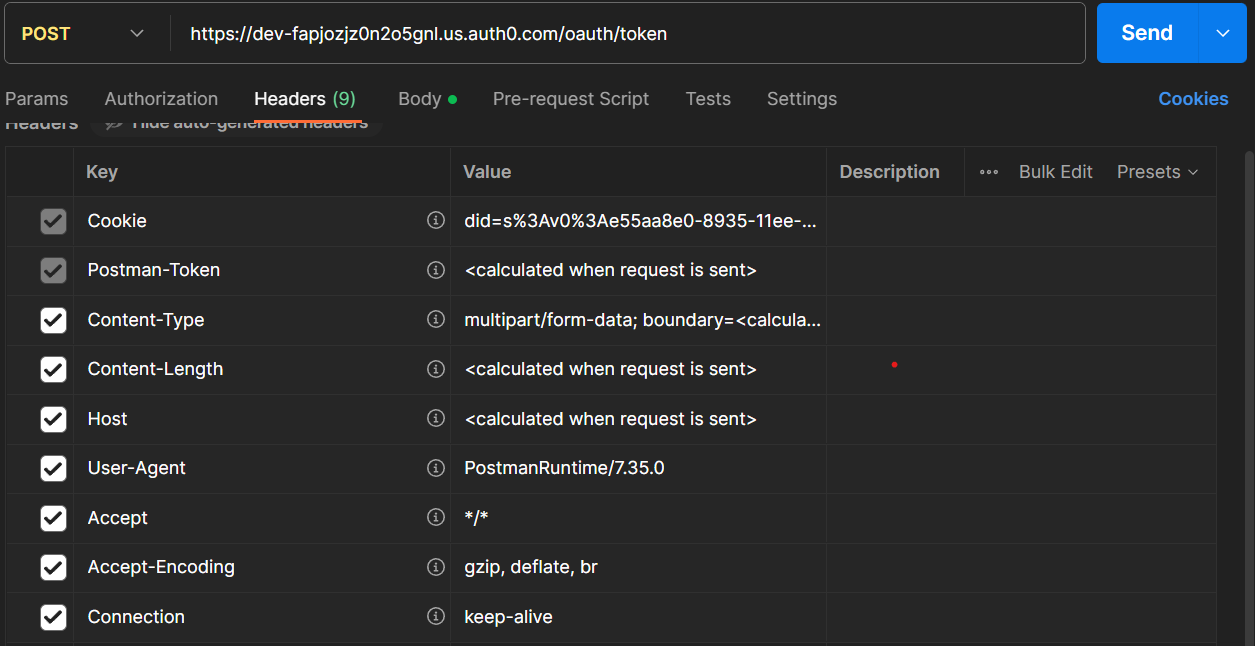 Request not working in Postman but working in curl · Issue 12492