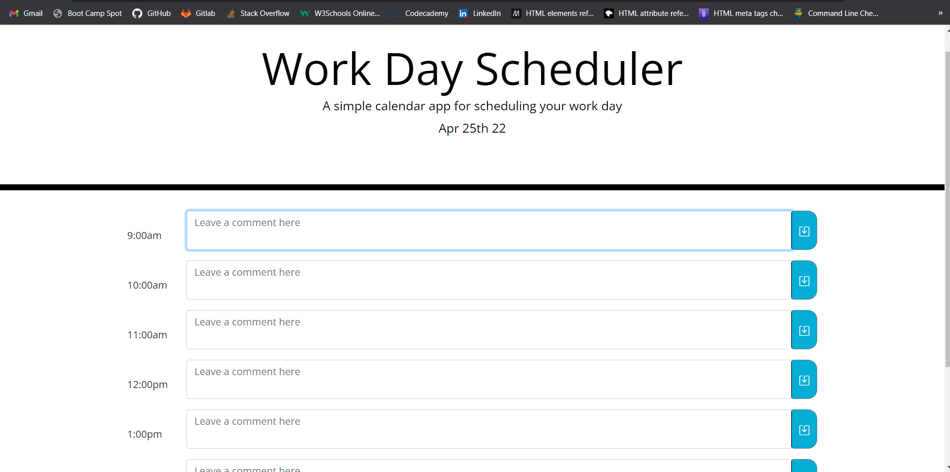 Third-Party APIs Challenge: Work Day Scheduler (Module 5) | work-day ...