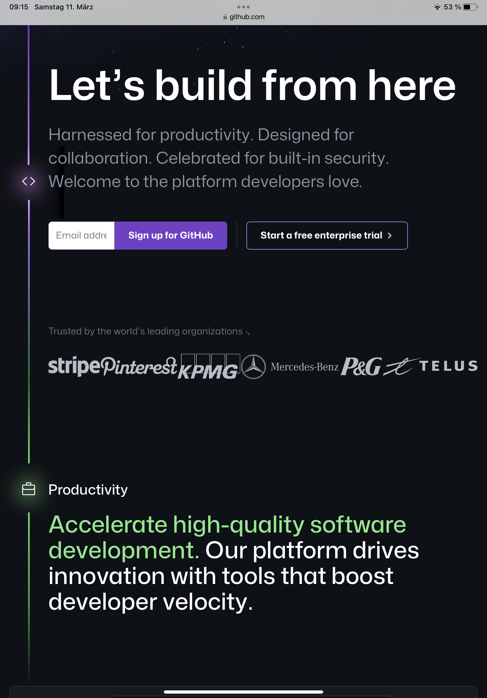 Leading organization on start page no padding on iPad Pro · community ...