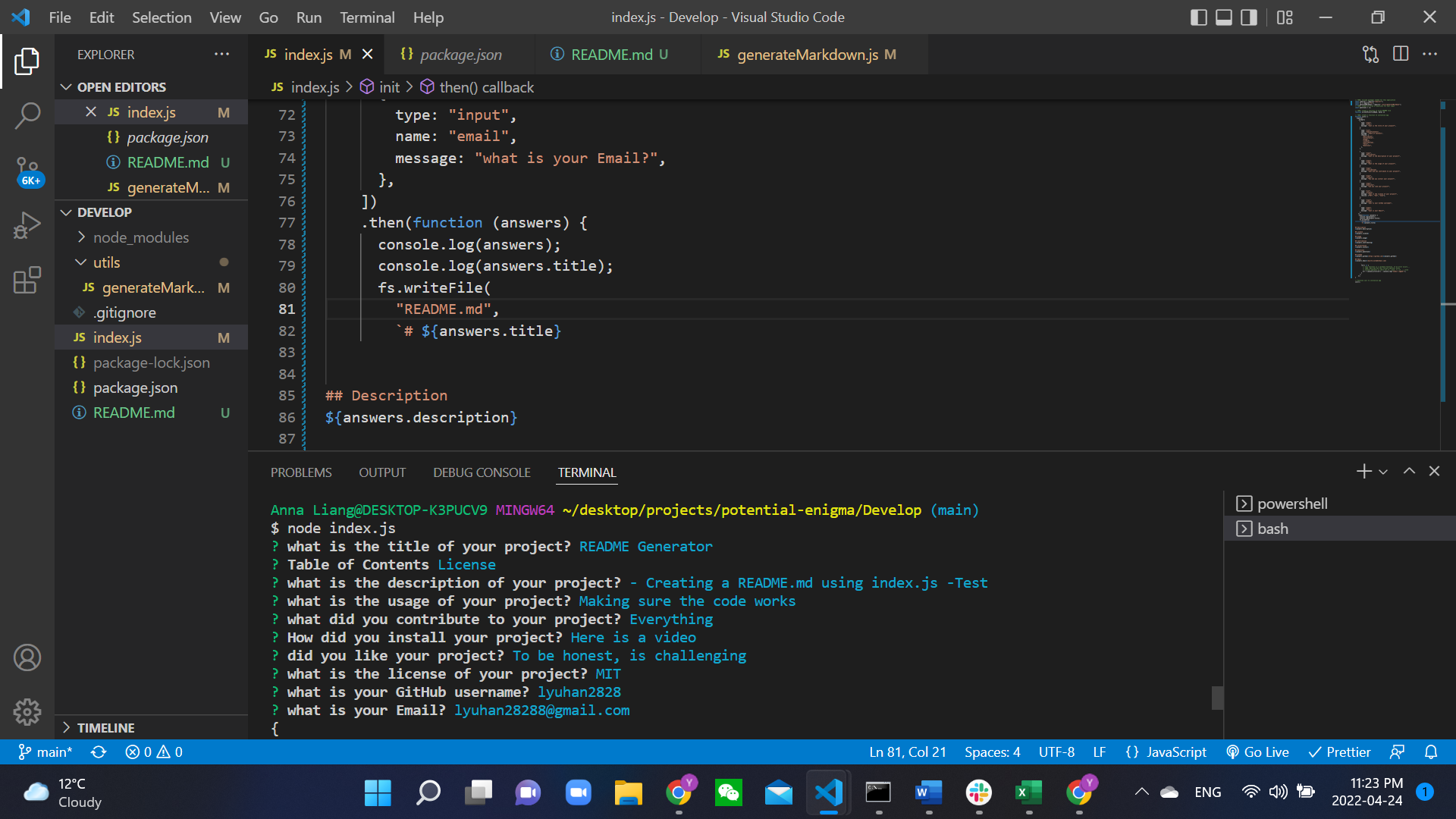 GitHub - lyuhan2828/README-Generator · GitHub