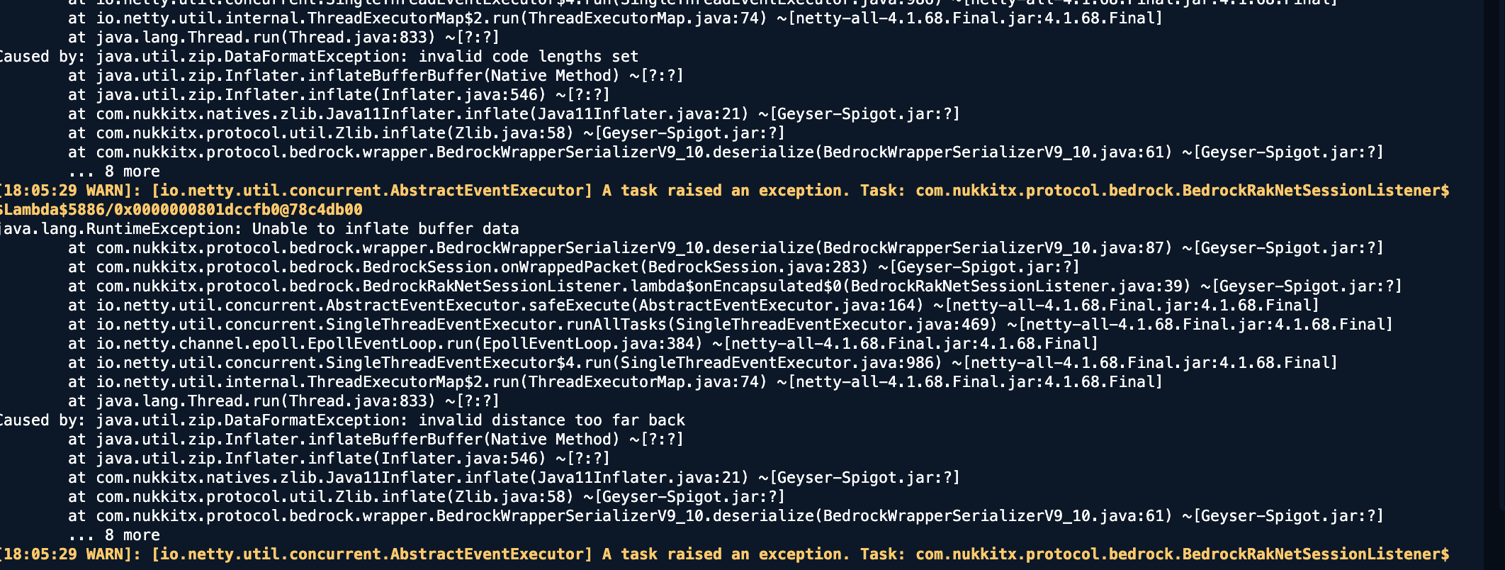 crash with leaves · Issue #2798 · GeyserMC/Geyser · GitHub