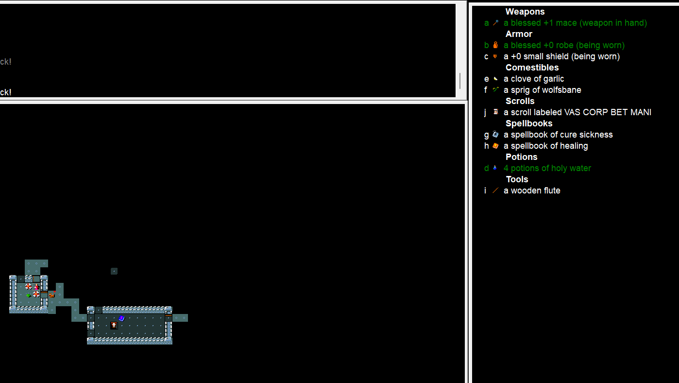 Using larger tilesets in NetHackW uses too much visual inventory space ...