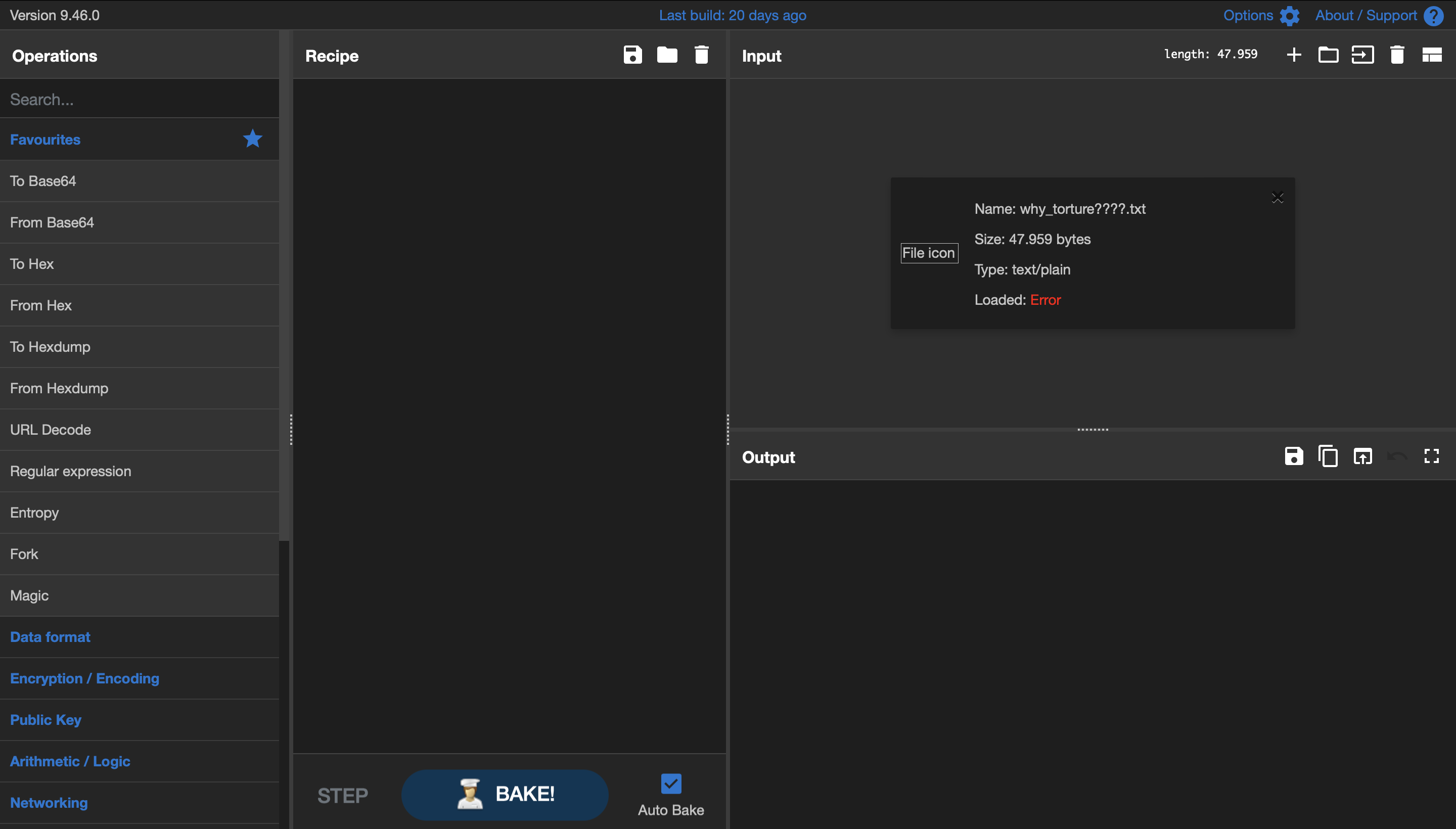 This is strange. · Issue #1389 · gchq/CyberChef · GitHub