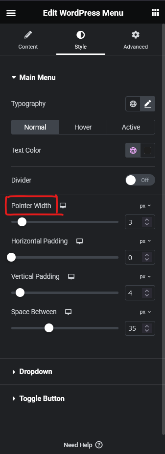 Elementor Pro - WordPress Menu Pointer Label is incorrect · Issue ...