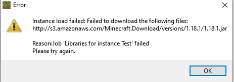 Job "Libraries for instance ..." failed · Issue #4498 · MultiMC ...