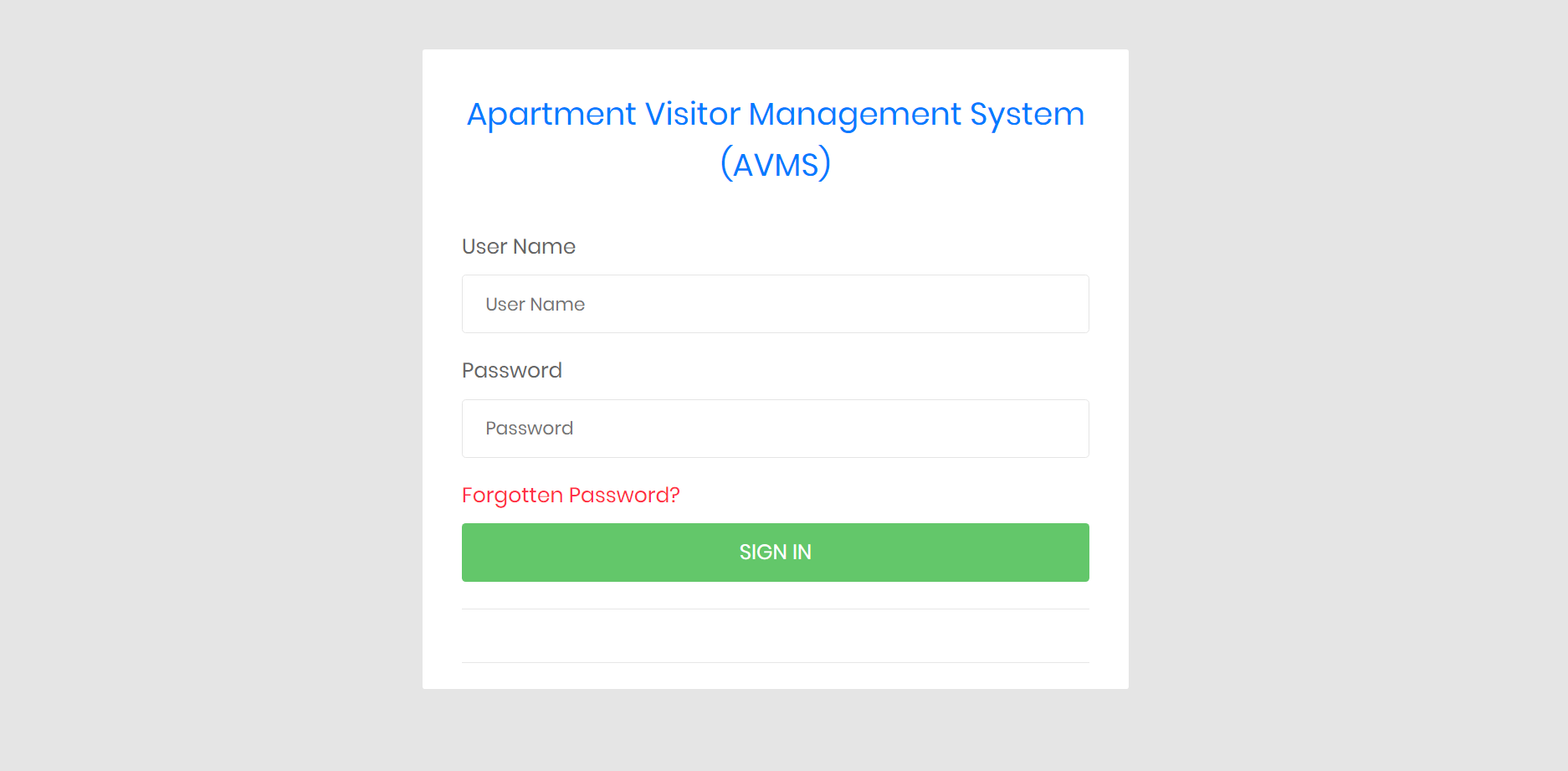 GitHub - NishantNK17/AVMS-Project: Apartment Visitors Management System