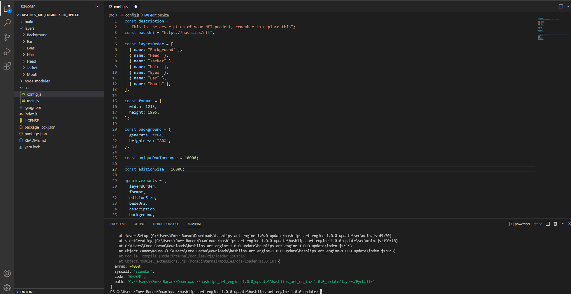 Error yarn add all or npm install yarn · Issue #662 · HashLips/hashlips ...