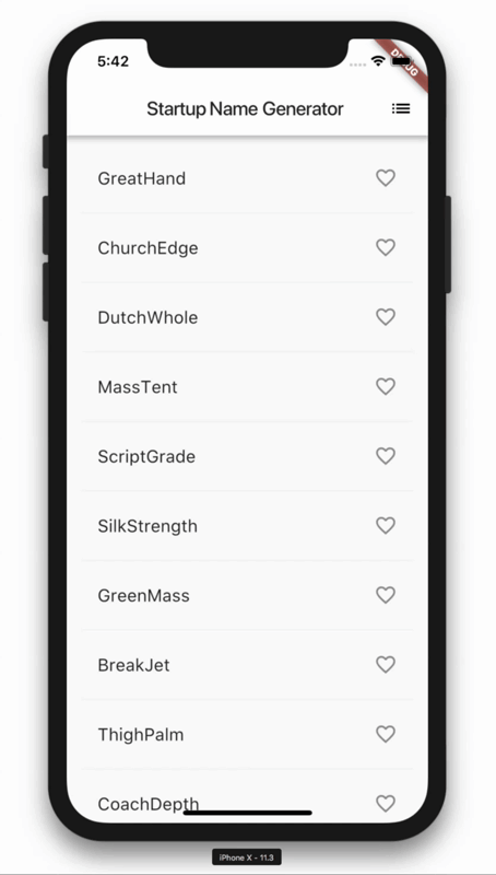 flutter startup name gen