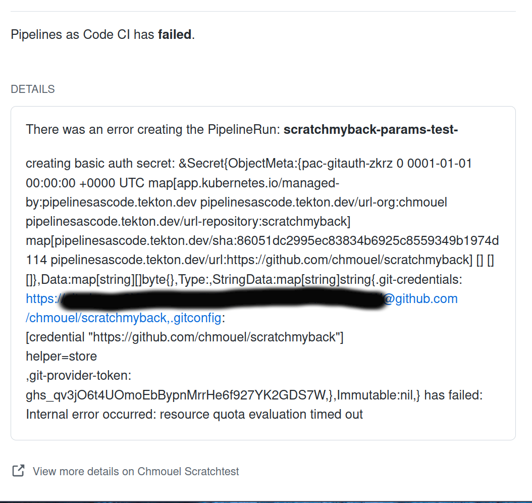 Pipelines as Code can leak token on the Checks API interface · Issue ...