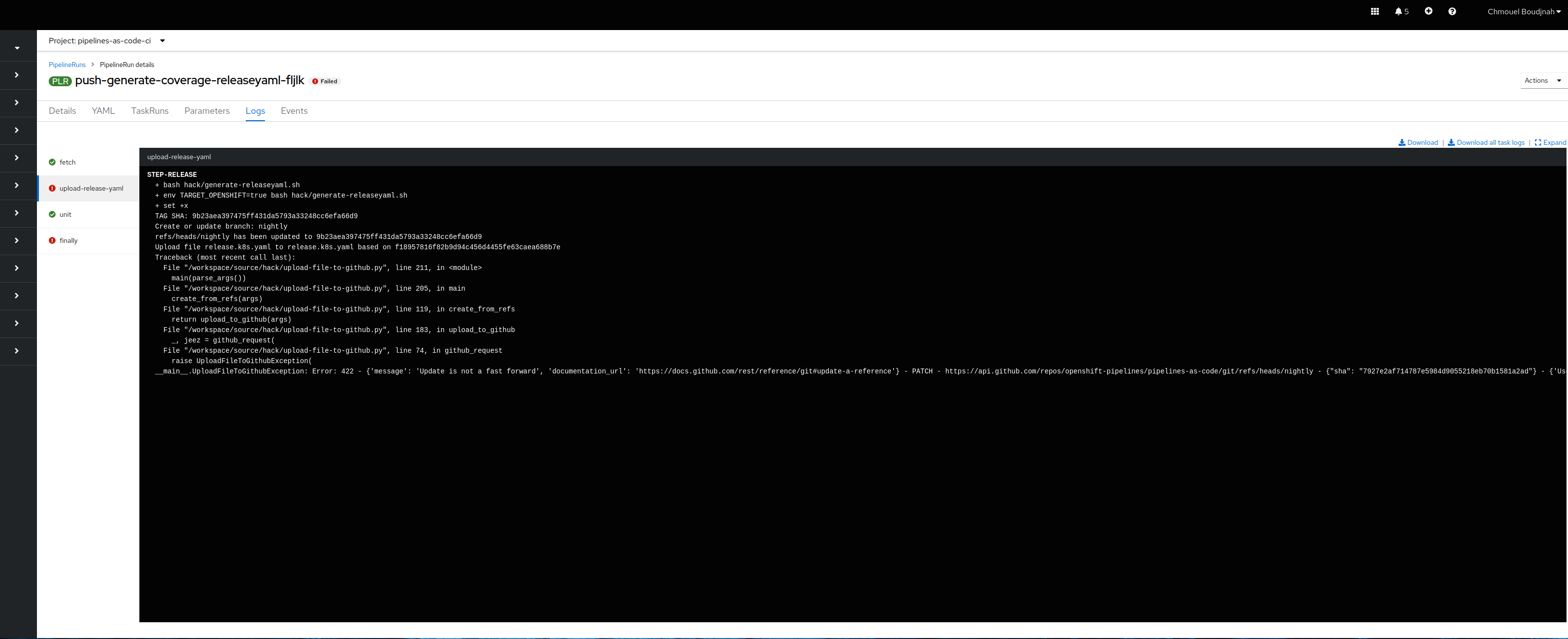 Support Code 1259 Generation of the nightly release yaml is currently broken · Issue ...