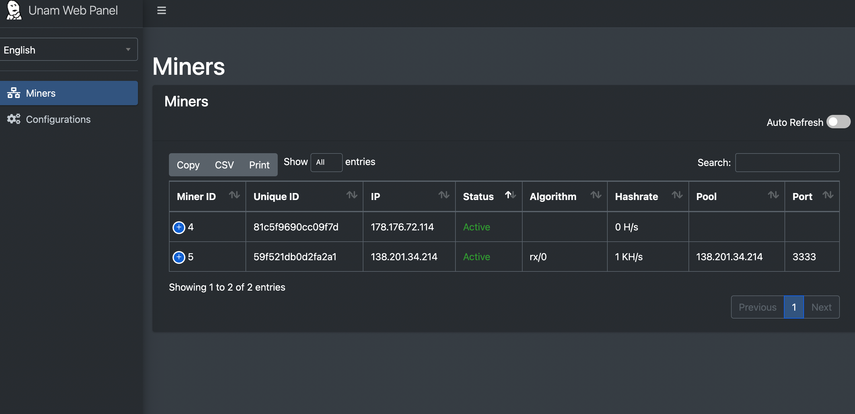 Panel Miner No miners in the panel · Issue #81 · UnamSanctam/UnamWebPanel · GitHub