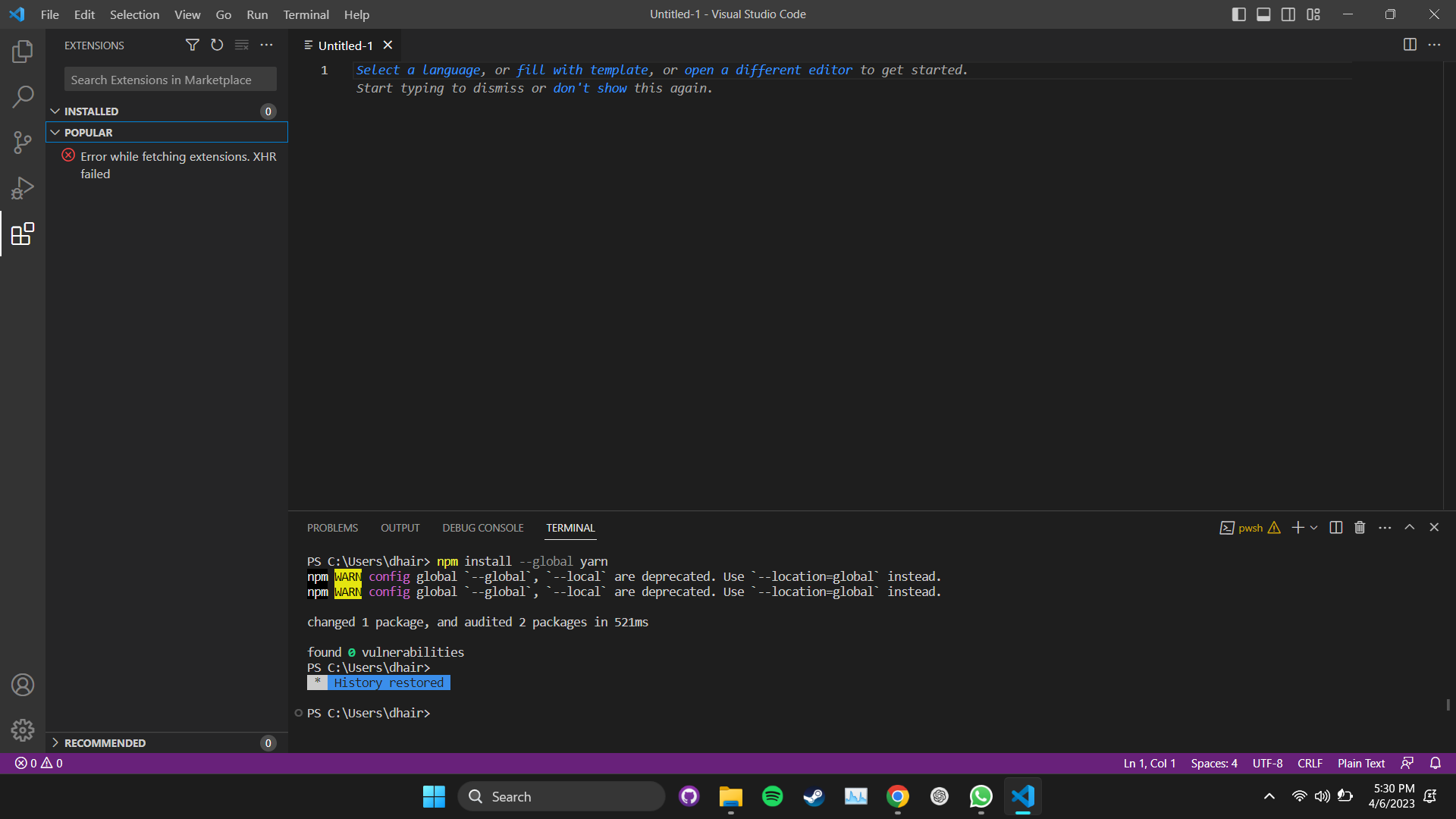 Xhr failed issue 644 microsoft vsmarketplace github