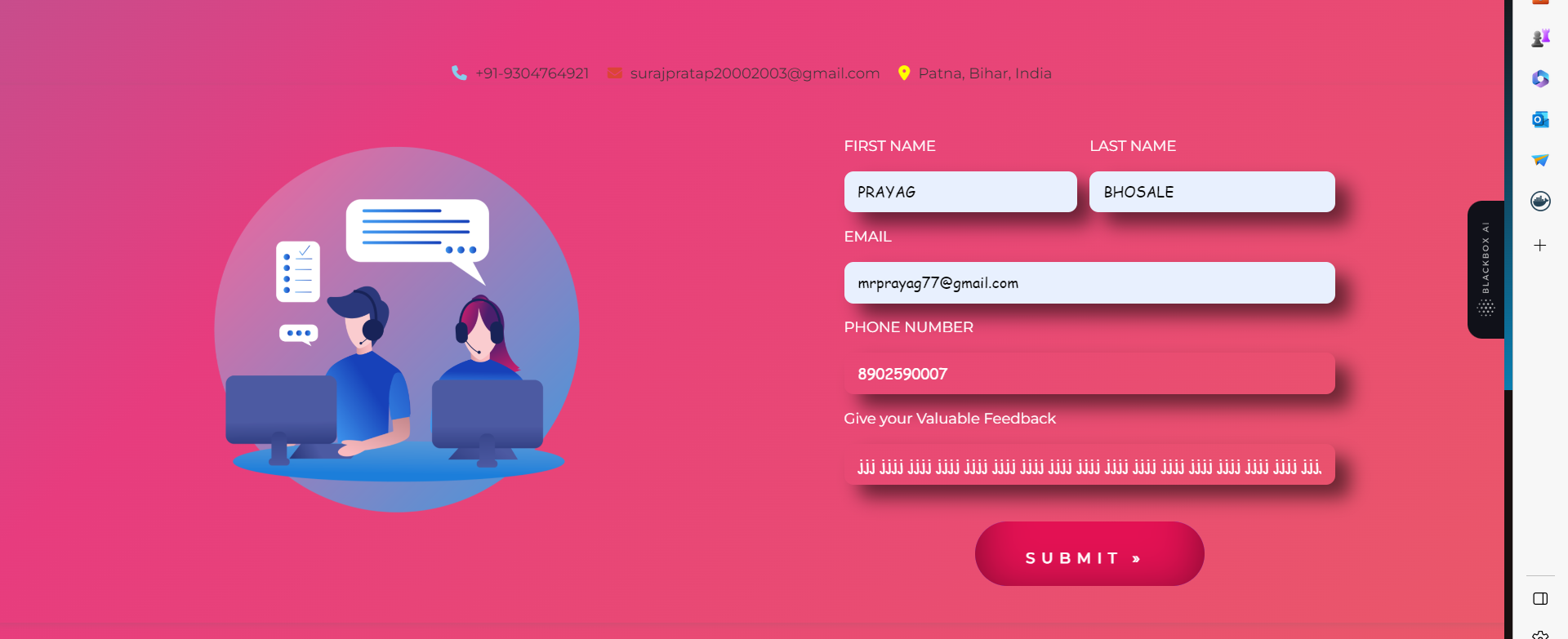 No response on click submit button in contact us page. · Issue #729 ...