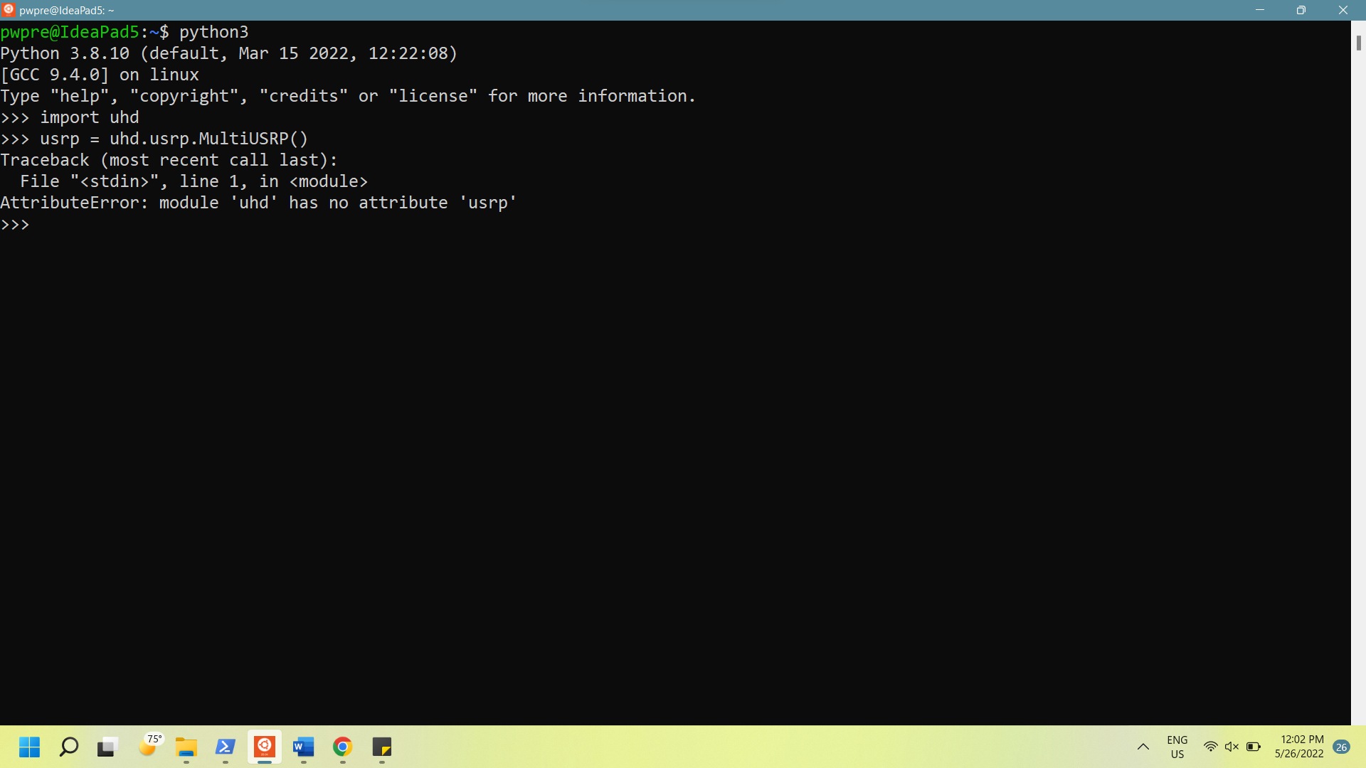 no attribute usrp