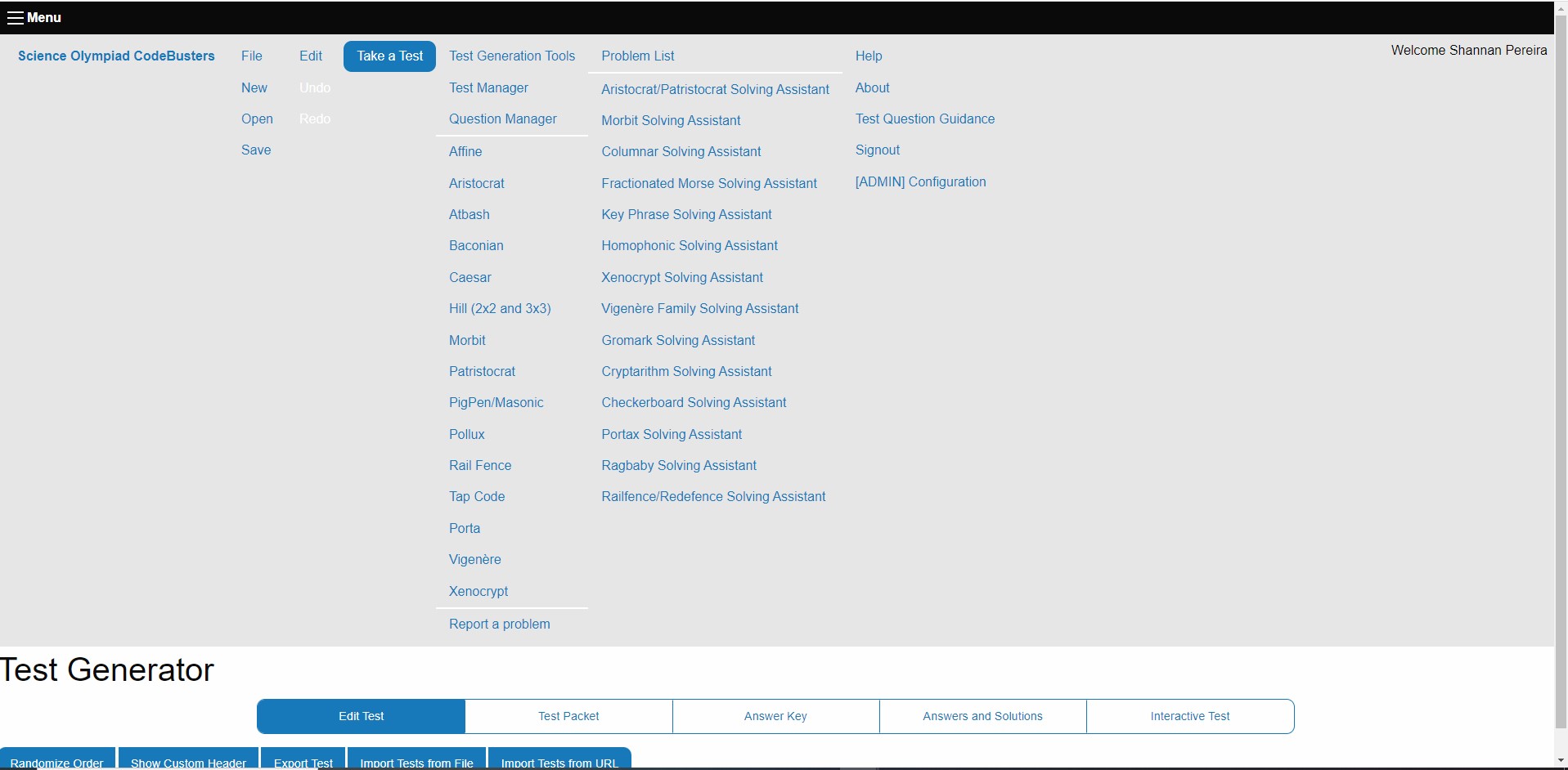 Cannot edit test · Issue #316 · toebes/ciphers · GitHub