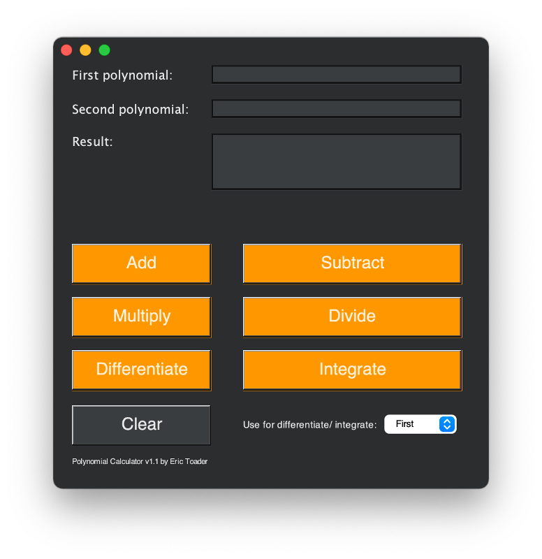 GitHub - erictoader/Polynomial-Calculator: A Java desktop app that can ...