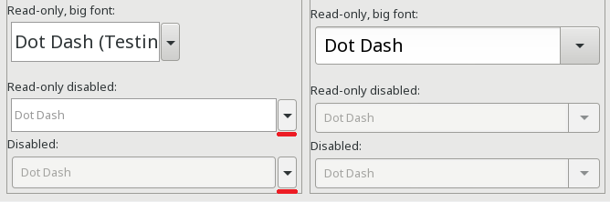 Wxcombobox Dropdown button of wxOwnerDrawnComboBox looks enabled even though the ...