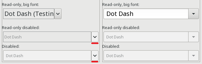 Wxcombobox Dropdown button of wxOwnerDrawnComboBox looks enabled even though the ...