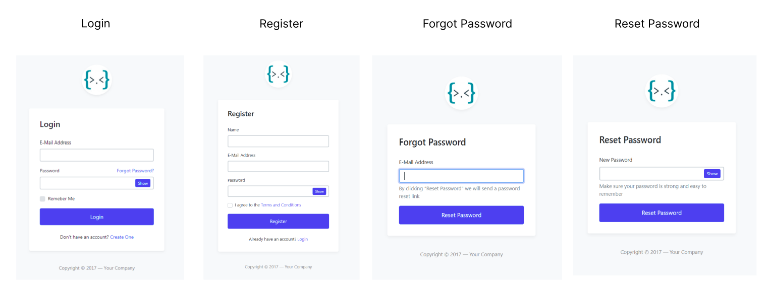 Login-Register-Forgot-Reset