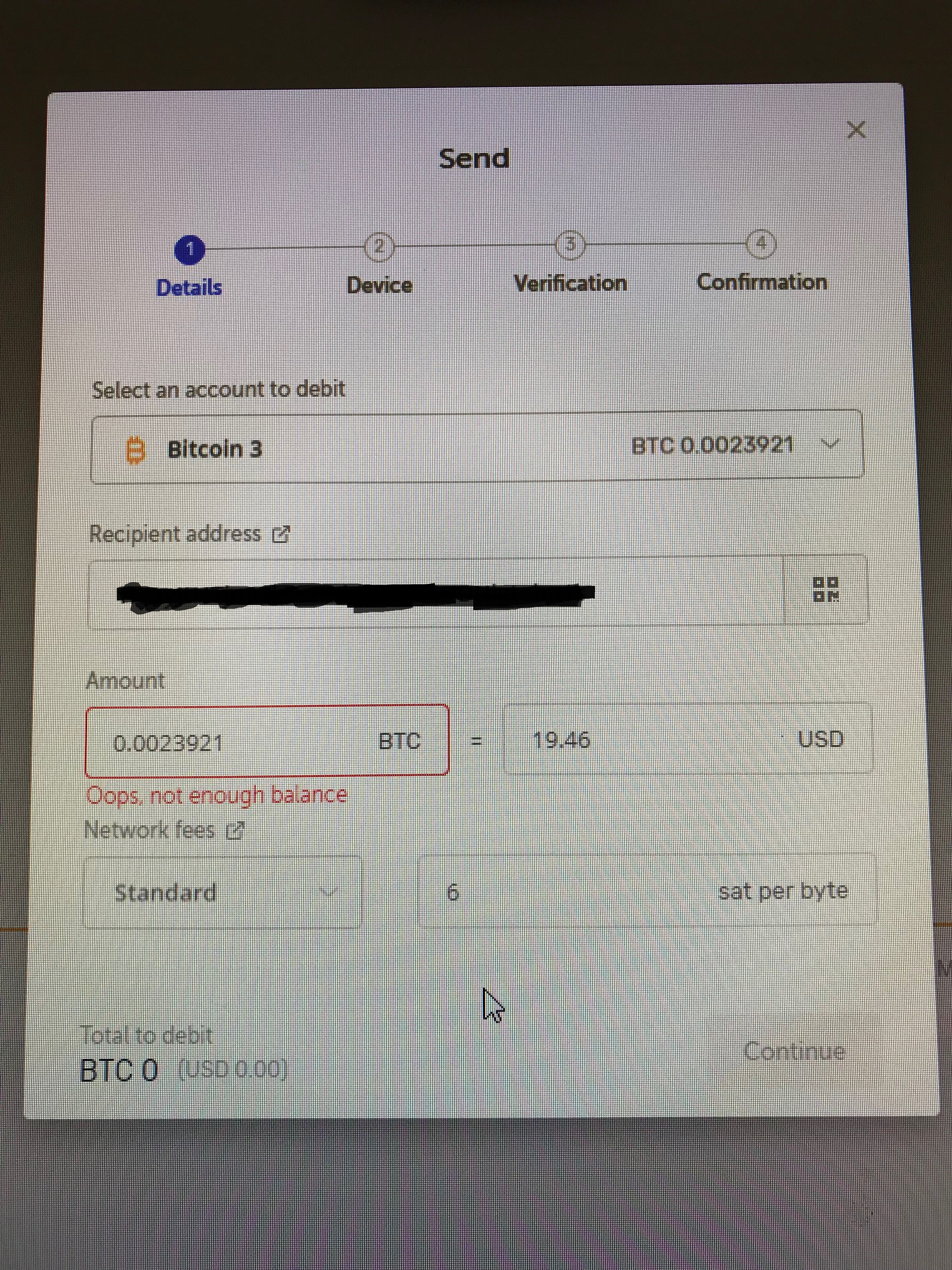 LEDGER LIVE (BTC) Wallet fees should be discounted from the full amount ·  Issue #1316 · LedgerHQ/ledger-live-desktop