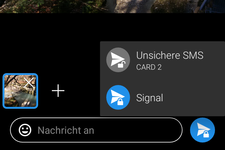 Sim App Dialog Not all send options selectable on Dual SIM Phone when composing media ...