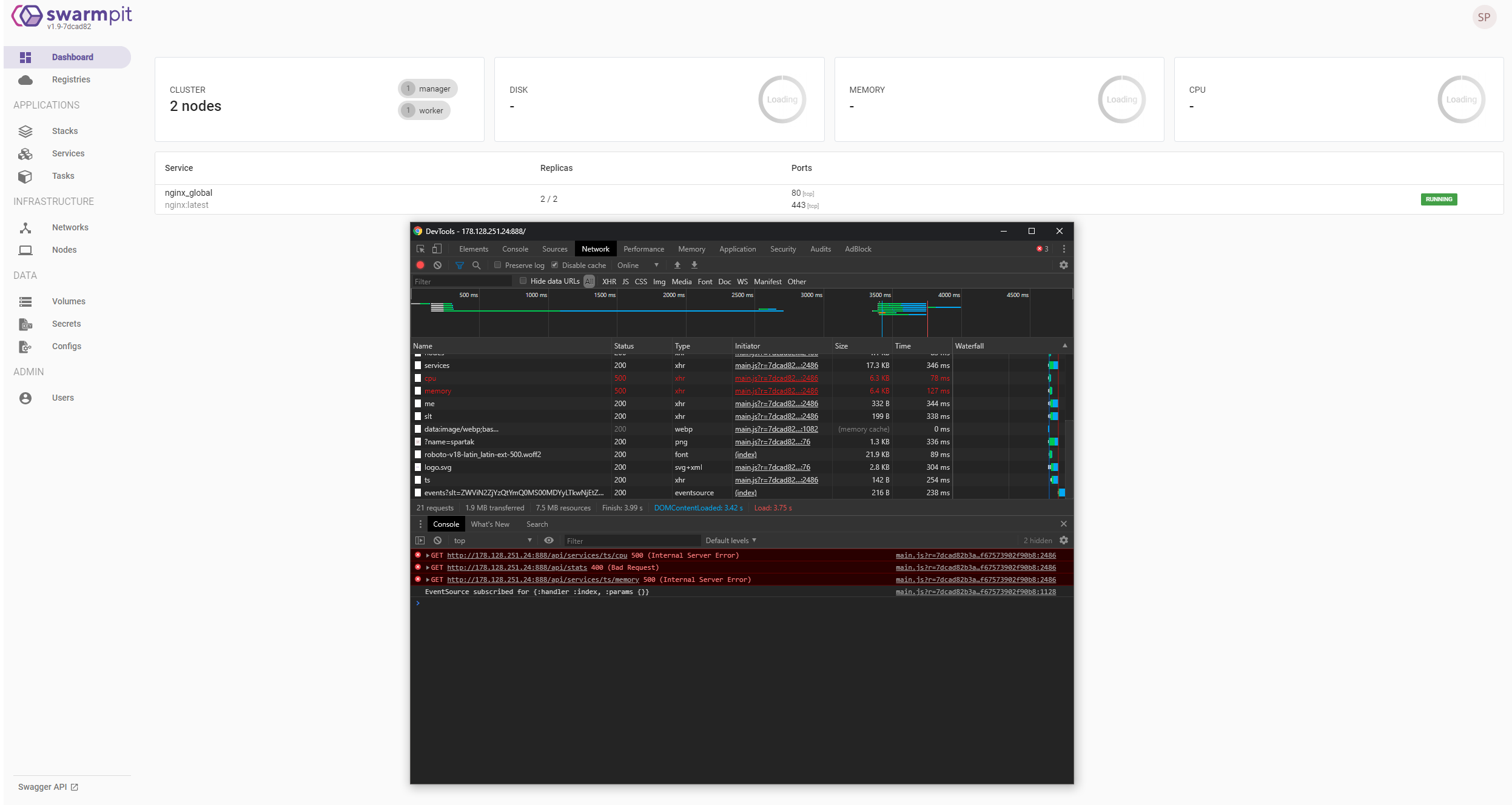 Some request error in panel · Issue #467 · swarmpit/swarmpit · GitHub