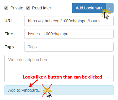 Add to Pinboard Info Not Button
