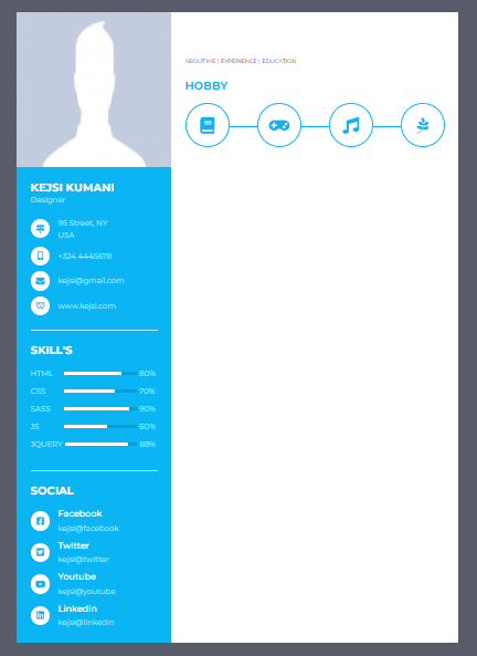 GitHub - KejsiKumani/Resume-with-HTMl-CSS: Creating Resume from scratch ...