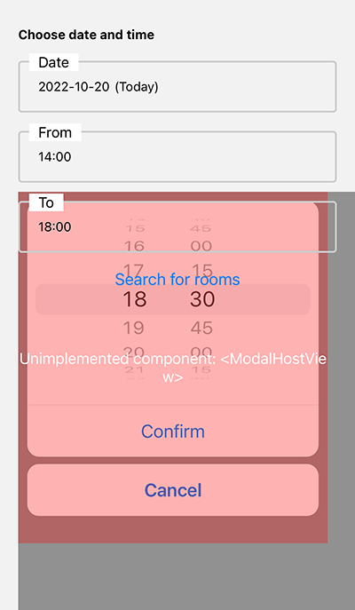 Unimplemented Component Issue 671 Mmazzarolo react native modal 