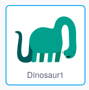 In the sprite library, "Dinosaur1"