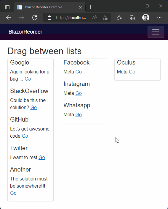 GitHub Elgransan BlazorReorder Blazor Drag And Drop Reorder List 