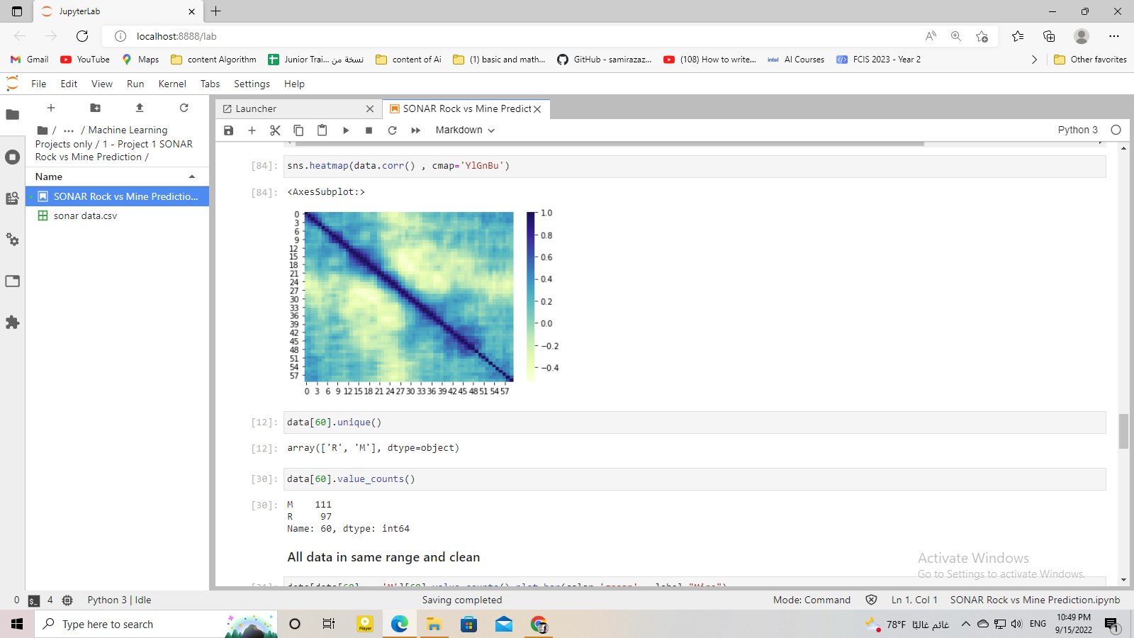 GitHub - ahmedgamal23/SONAR-Rock-vs-Mine-Prediction: Classification ...