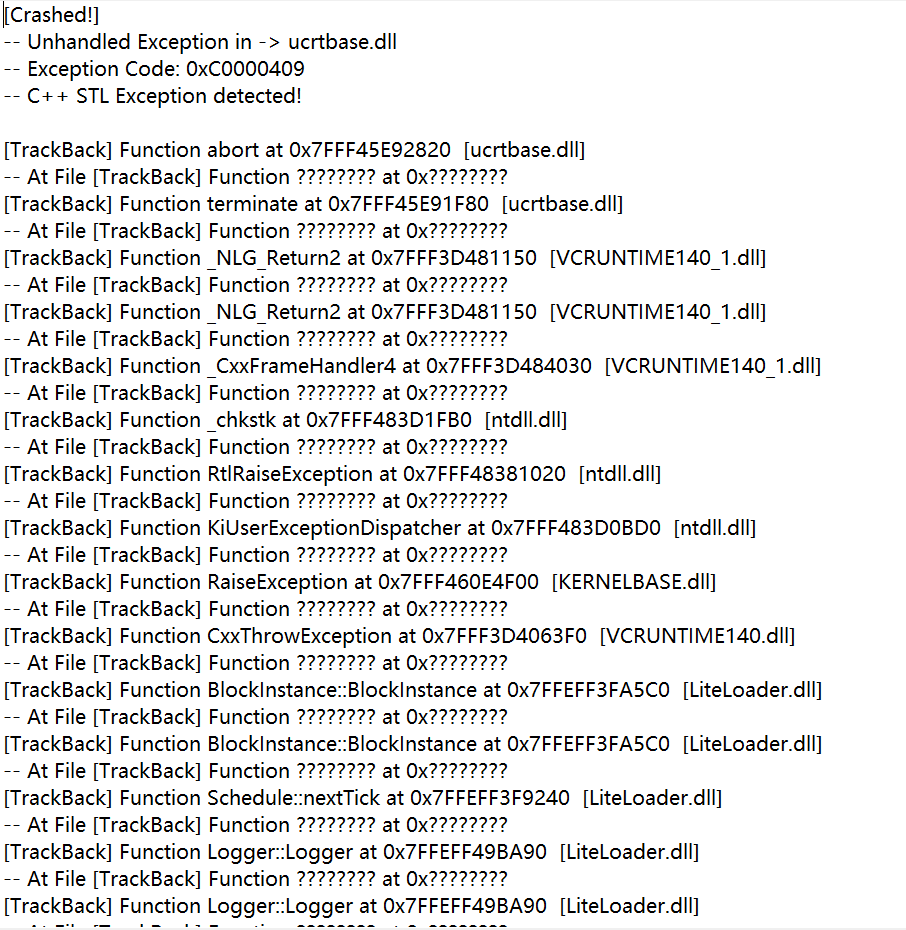 关于一个反复崩服且日志一样的崩服事件 · Issue #214 · LiteLDev/LeviLamina · GitHub