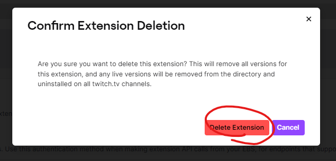 Can't delete extension projects · Issue #570 · twitchdev/issues · GitHub