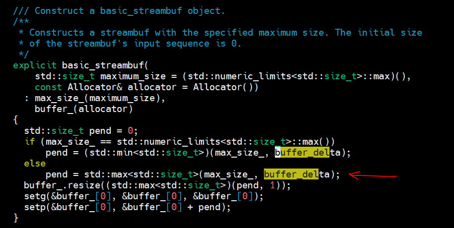 boost::asio::basic_streambuf does not accept user defined size during ...