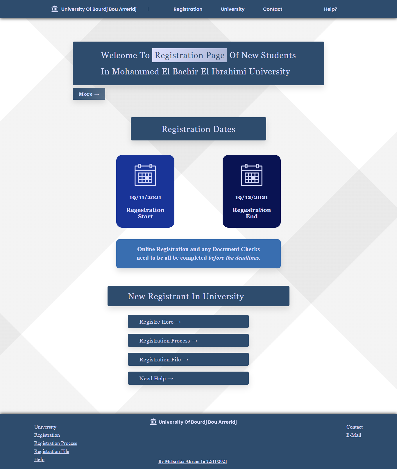 GitHub - AkramMebarkia/University-Registration-Web-Interface: User ...