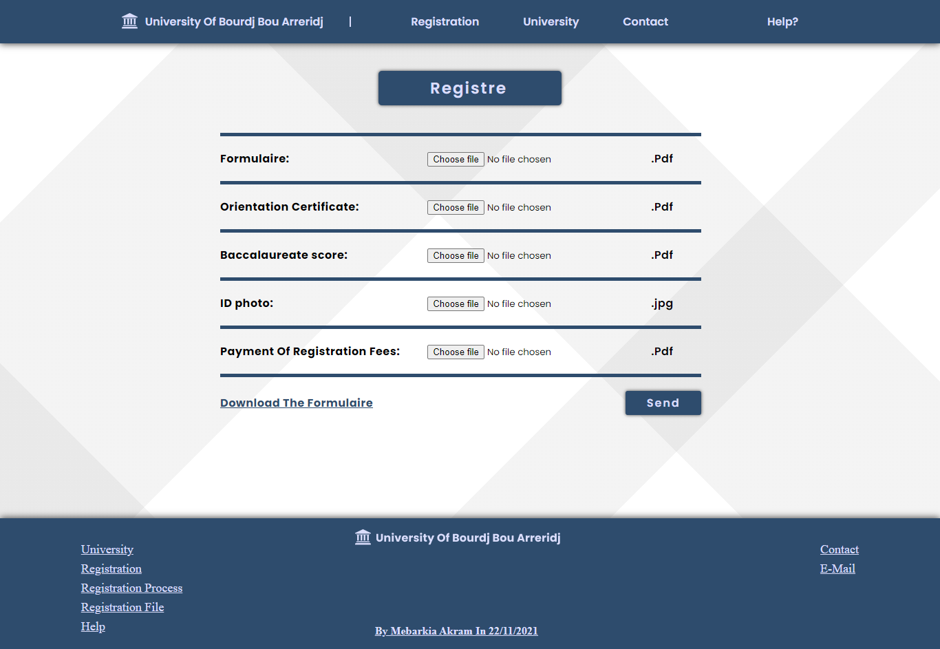 GitHub - AkramMebarkia/University-Registration-Web-Interface: User ...