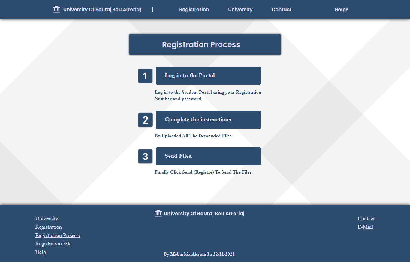 GitHub - AkramMebarkia/University-Registration-Web-Interface: User ...
