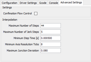 GcodeAsyncDriver Settings