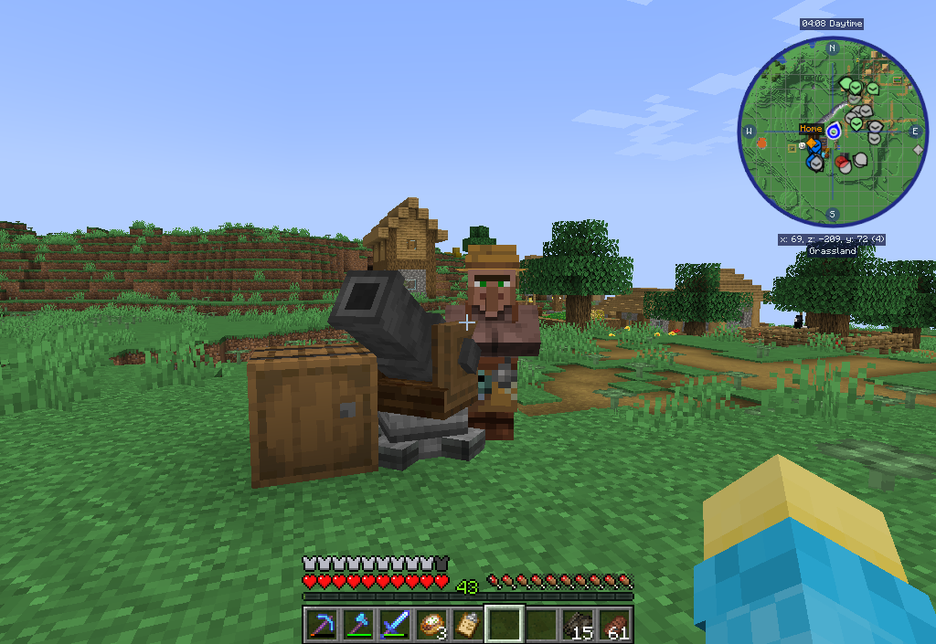 Villagers use barrels that are connected to the schematicannon · Issue