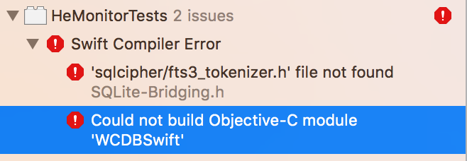 Can't use WCDB in Unit Tests For iOS(Swift, CocoaPods), Compile Error ...