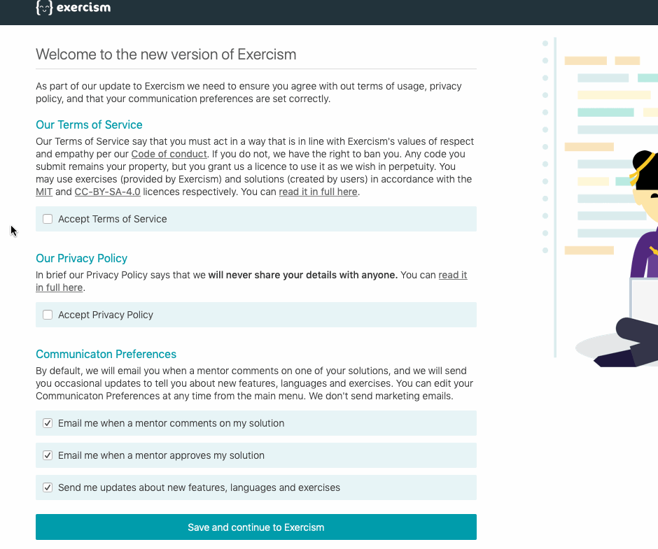 Can I haz onboarding? · Issue #4362 · exercism/exercism · GitHub