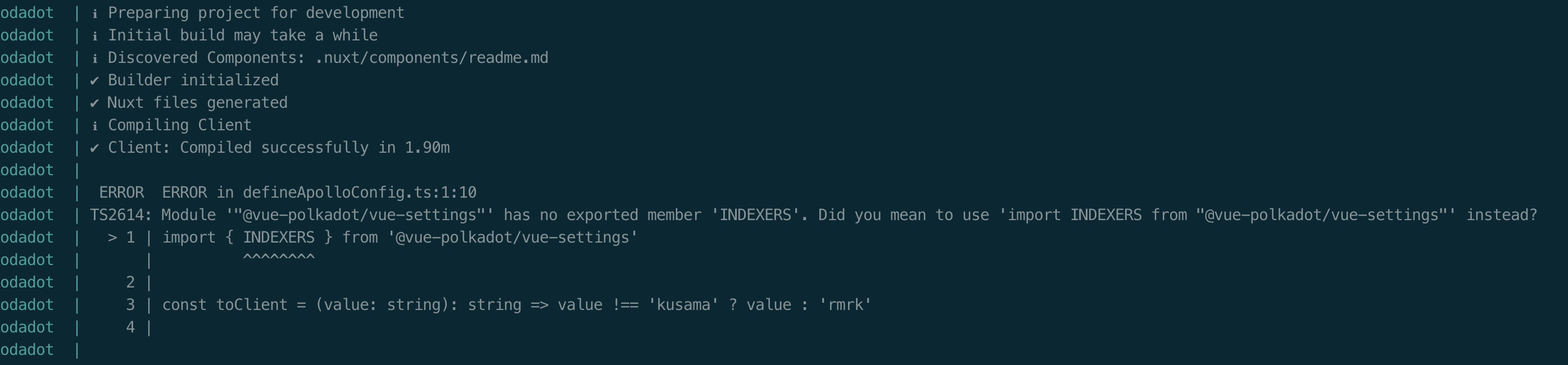Error on docker build with new version · Issue #1599 · kodadot/nft ...