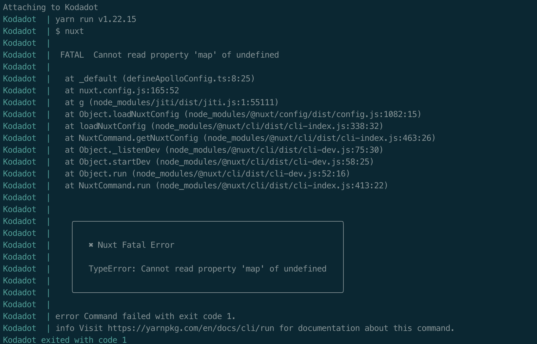 Error on docker build with new version · Issue #1599 · kodadot/nft ...