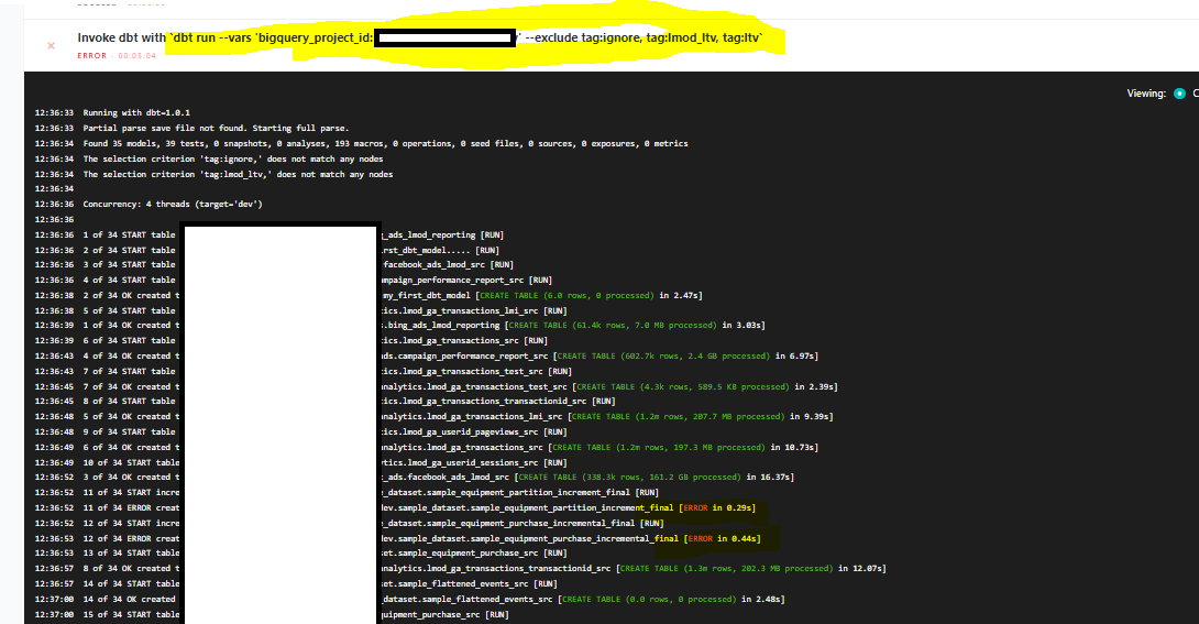 [CT250] dbt Cloud unable to distinguish multiple exclusion tags while