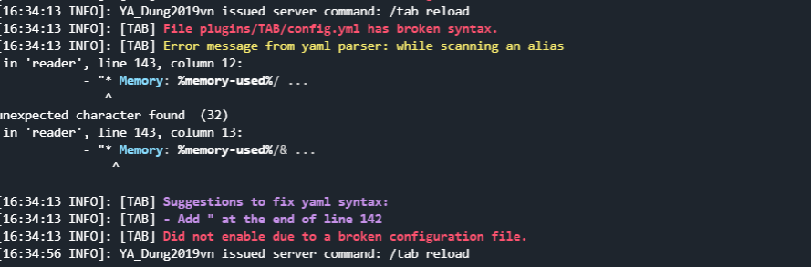 Bug: Error message from yaml · Issue #592 · NEZNAMY/TAB · GitHub