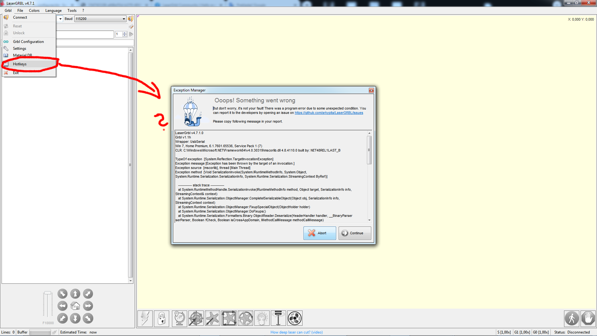 "Ooops! Somethings went wrong" · Issue #1766 · arkypita/LaserGRBL · GitHub