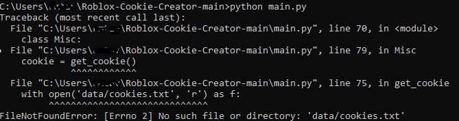 Won't run. · Issue #2 · Hazza3100/Roblox-Cookie-Creator · GitHub